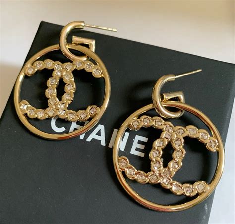 chanel hoop earrings style|cheap Chanel hoop earrings.